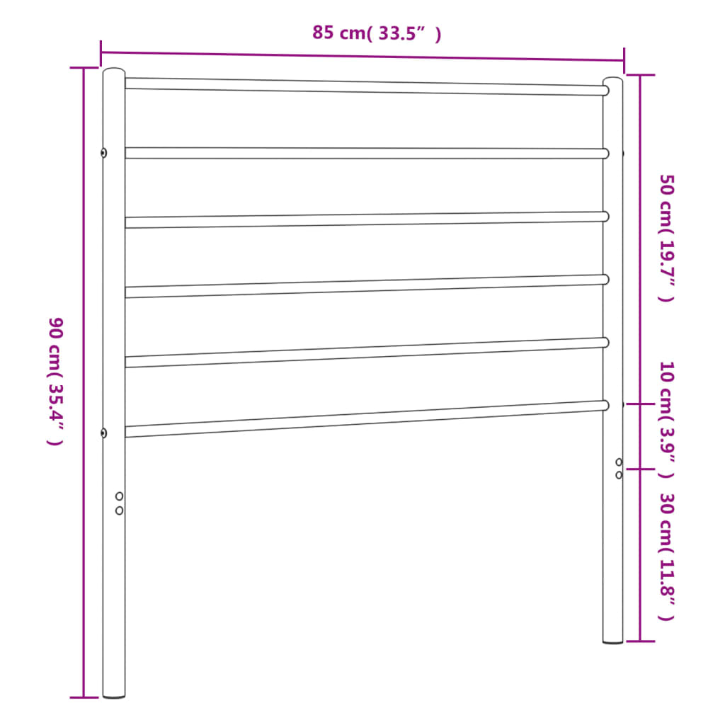 Headboard | White | Powder-Coated Steel | 80 cm wide | Stylish Design