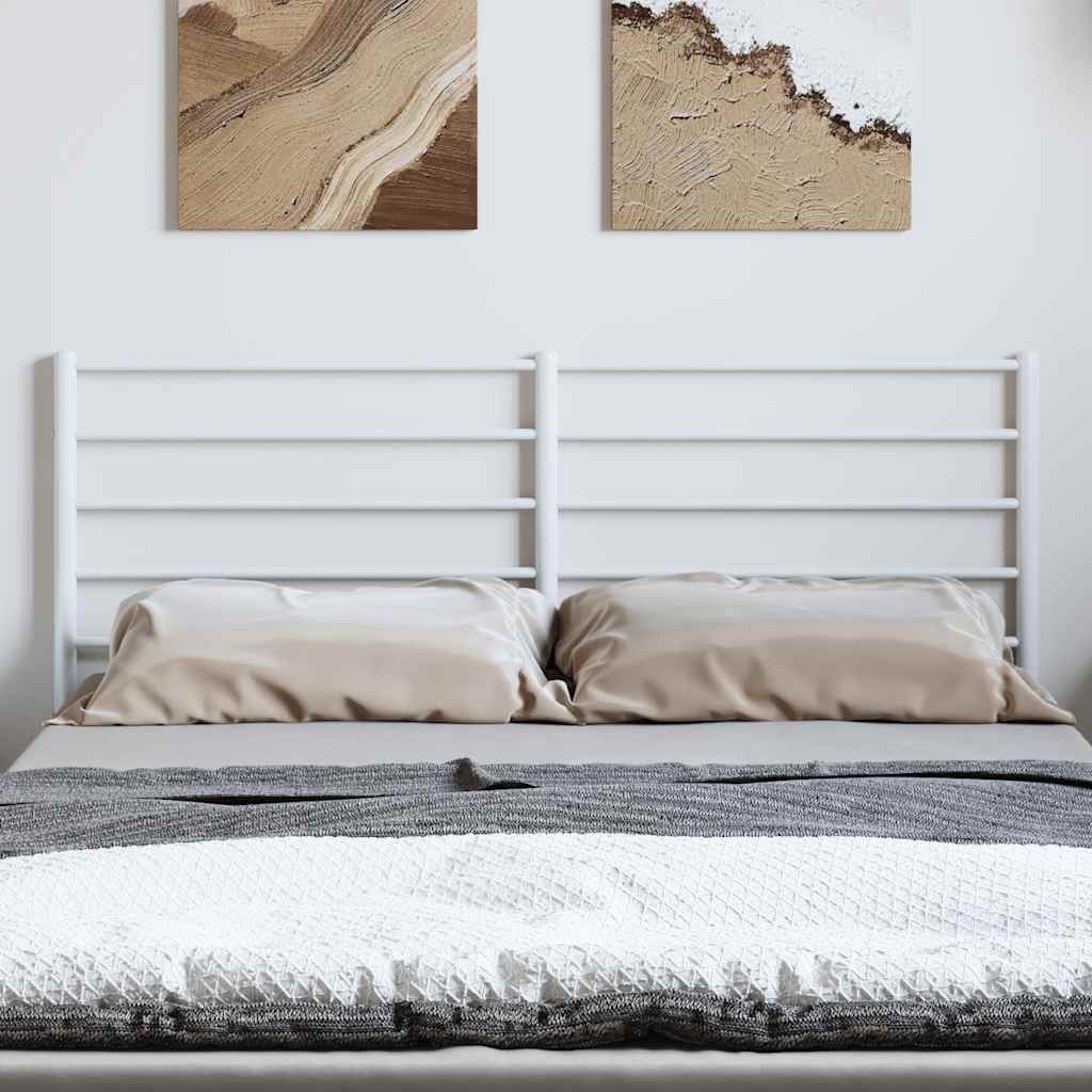 Headboard | White | Steel | Fits 135 cm bed | Durable | Bed Headboard