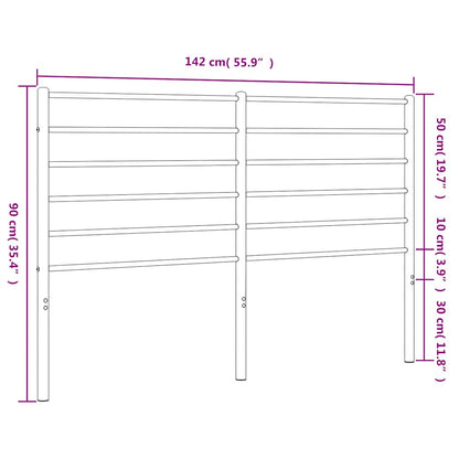 Headboard | White | Steel | Fits 135 cm bed | Durable | Bed Headboard
