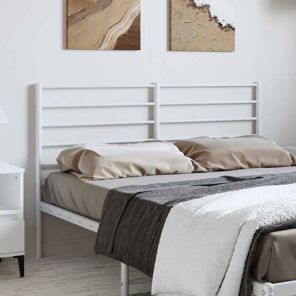 Headboard | White | Steel | Fits 135 cm bed | Durable | Bed Headboard