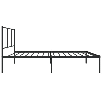 Metal Bed Frame without Mattress with Headboard Black 100x200cm