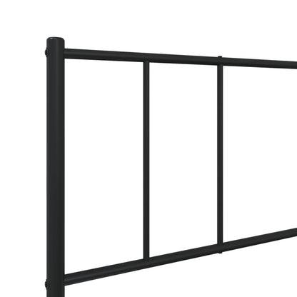 Metal Bed Frame without Mattress with Headboard Black 100x200cm