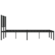 Metal Bed Frame with Headboard Black 135x190 cm Double