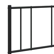 Metal Bed Frame with Headboard Black 135x190 cm Double