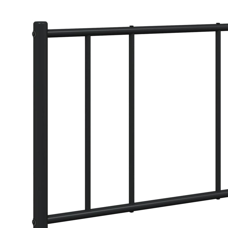 Metal Bed Frame with Headboard Black 135x190 cm Double