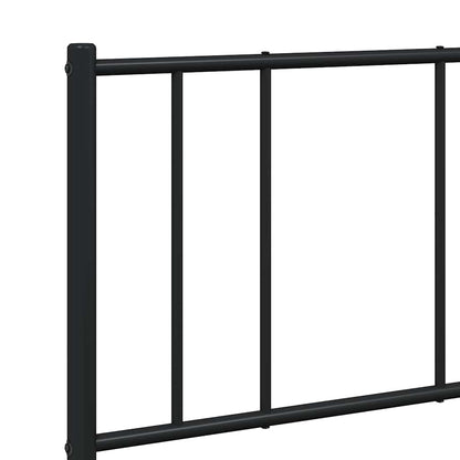 Metal Bed Frame without Mattress with Headboard Black 150x200cm