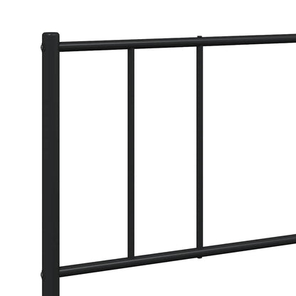 Metal Bed Frame without Mattress with Headboard Black 200x200cm