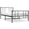 Metal Bed Frame without Mattress with Footboard Black 100x190cm