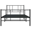 Metal Bed Frame without Mattress with Footboard Black 100x190cm
