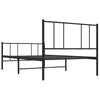 Metal Bed Frame without Mattress with Footboard Black 100x190cm