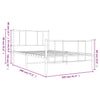 Metal Bed Frame without Mattress with Footboard Black 100x190cm