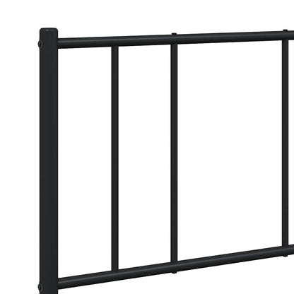 Metal Bed Frame without Mattress with Footboard Black 140x190cm