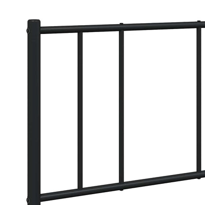 Metal Bed Frame without Mattress with Footboard Black 140x200cm