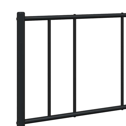 Metal Bed Frame without Mattress with Footboard Black 160x200cm