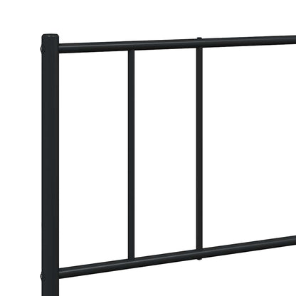 Metal Bed Frame without Mattress with Footboard Black 180x200cm