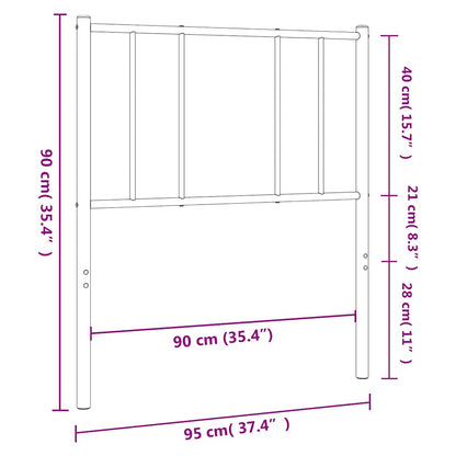 Metal Replace Headboard Black 90 cm