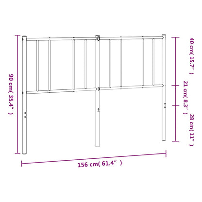 Metal Replace Headboard Black 150 cm