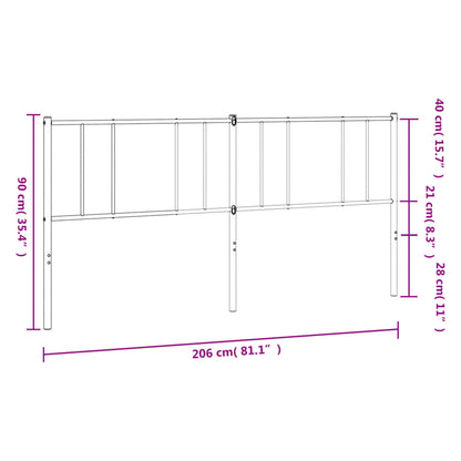 Metal Replace Headboard Black 200 cm