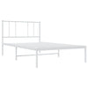 Metal Bed Frame without Mattress with Headboard White 100x200cm