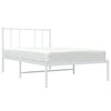 Metal Bed Frame without Mattress with Headboard White 100x200cm