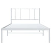 Metal Bed Frame without Mattress with Headboard White 100x200cm