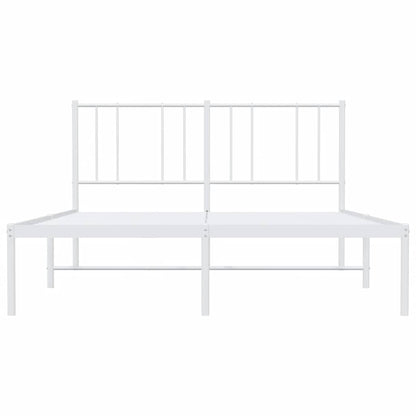 Metal Bed Frame without Mattress with Headboard White 140x200cm