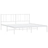 Metal Bed Frame without Mattress with Headboard White 193x203cm