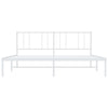 Metal Bed Frame without Mattress with Headboard White 193x203cm
