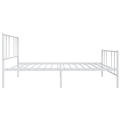 Metal Bed Frame without Mattress with Footboard White 90x190cm