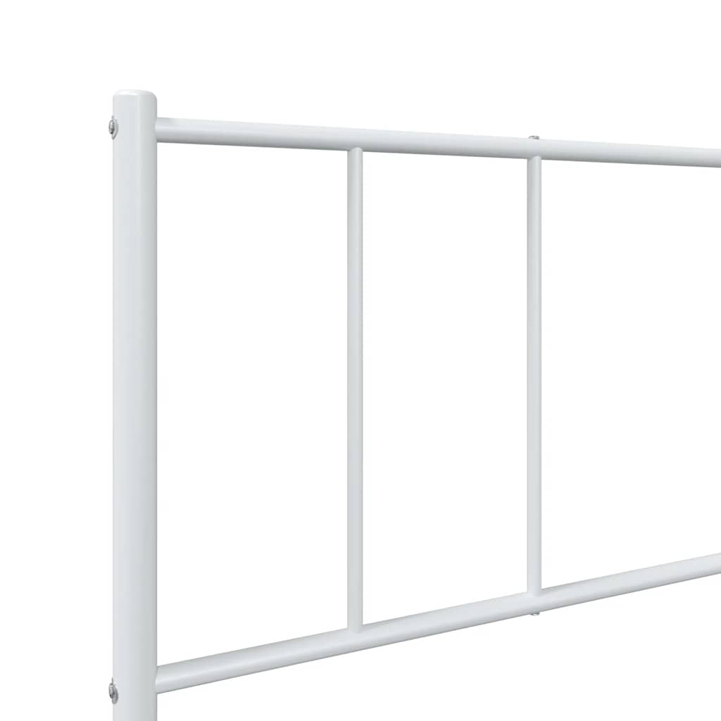 Metal Bed Frame without Mattress with Footboard White 90x190cm