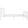 Metal Bed Frame without Mattress with Footboard White 100x190cm