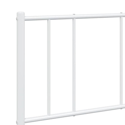 Metal Bed Frame without Mattress with Footboard White 120x190cm