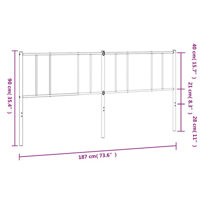 Headboard | White | Powder-Coated Steel | 180 cm wide for double bed