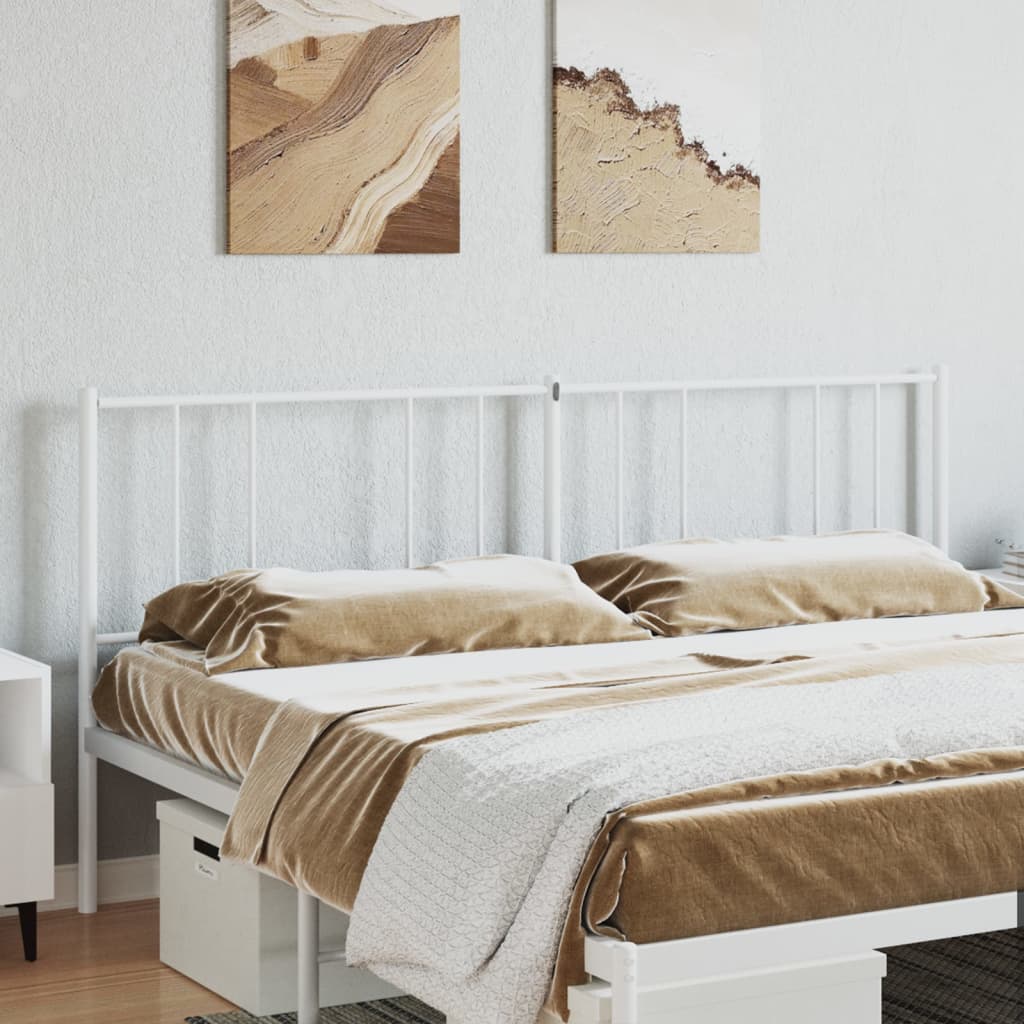 Headboard | White | Powder-Coated Steel | 200 cm |  Sturdy | Headboard