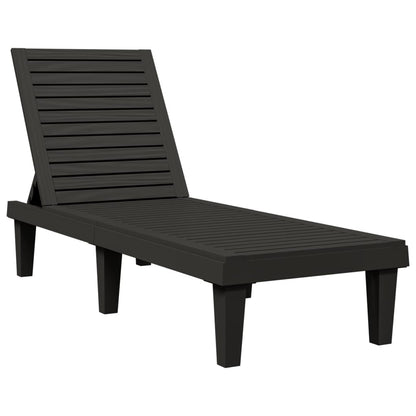 Sun Lounger | Black | Polypropylene | Standard | Adjustable Armrests
