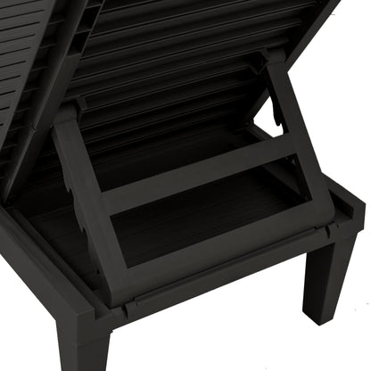 Sun Lounger | Black | Polypropylene | Standard | Adjustable Armrests