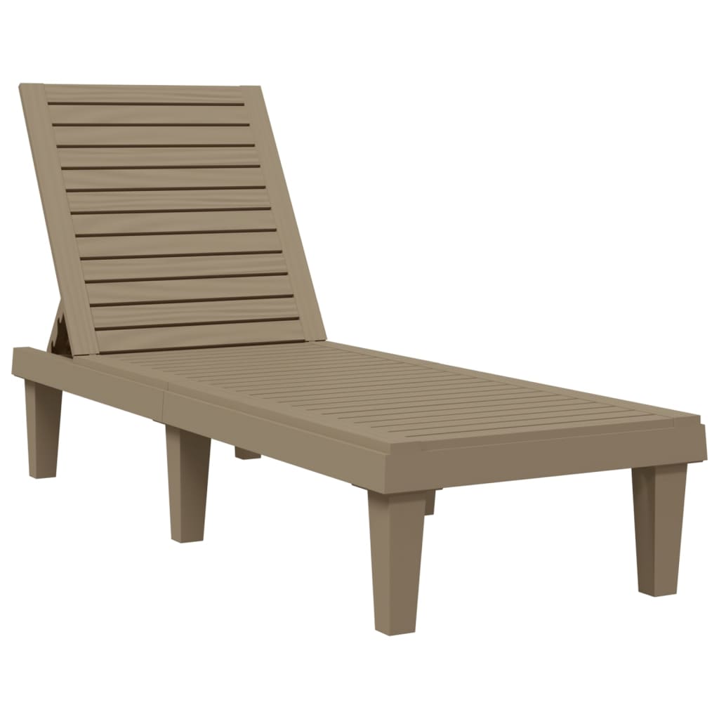 Sun Lounger | Light brown | Polypropylene | 155x58x83 cm