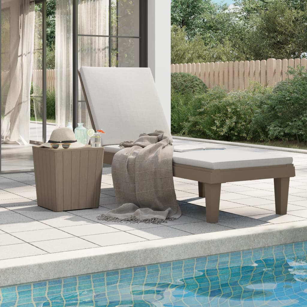 Sun Lounger | Light brown | Polypropylene | 155x58x83 cm
