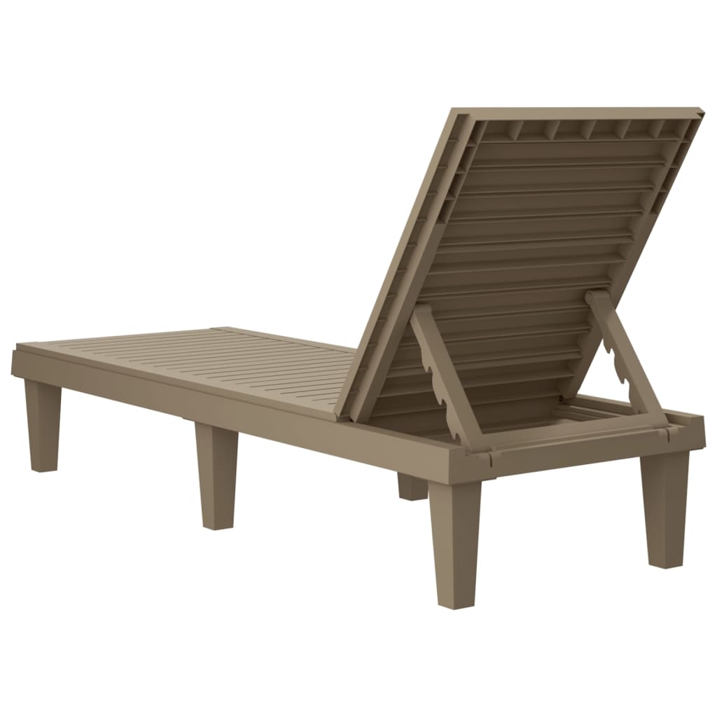 Sun Lounger | Light brown | Polypropylene | 155x58x83 cm