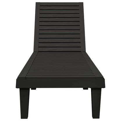 Sun Lounger | Set of 2 | Black | Polypropylene | Medium | Modern