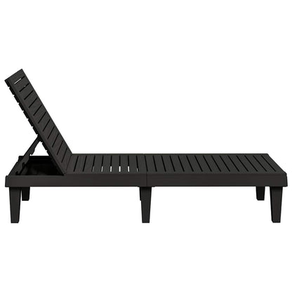 Sun Lounger | Set of 2 | Black | Polypropylene | Medium | Modern
