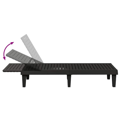 Sun Lounger | Set of 2 | Black | Polypropylene | Medium | Modern
