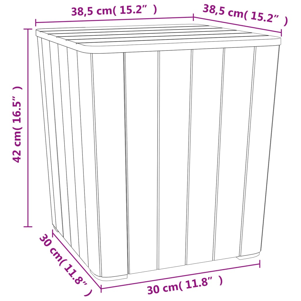 Patio Table with Removable Lid Light Brown Polypropylene