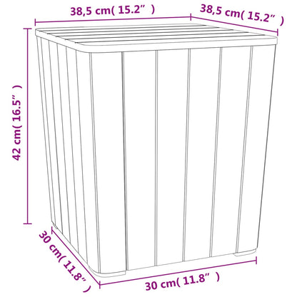 Patio Table with Removable Lid Light Brown Polypropylene