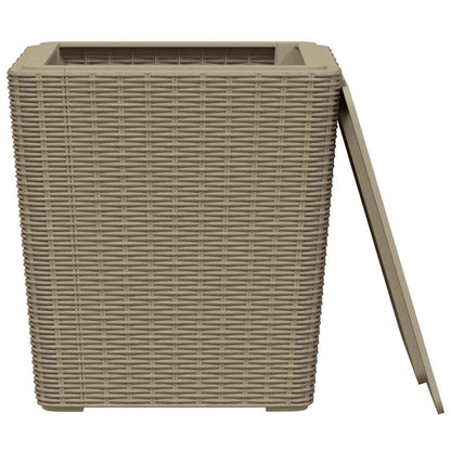 Garden Table with Removable Lid Light Brown Polypropylene
