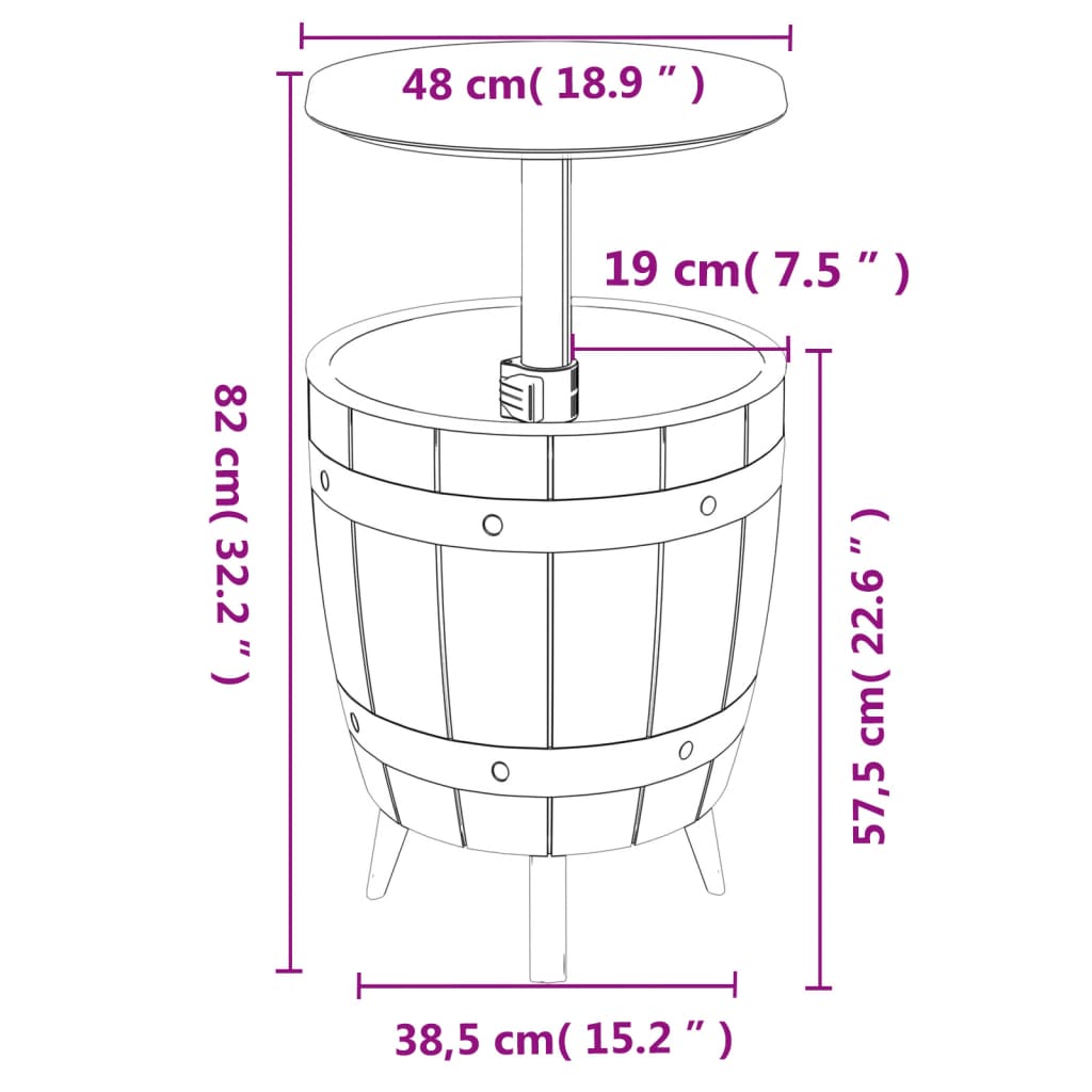 3-in-1 Ice Cooler Table Black Polypropylene