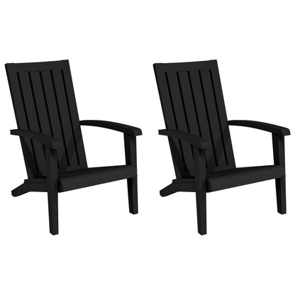 Garden Adirondack Chair Set of 2 Black Polypropylene Standard