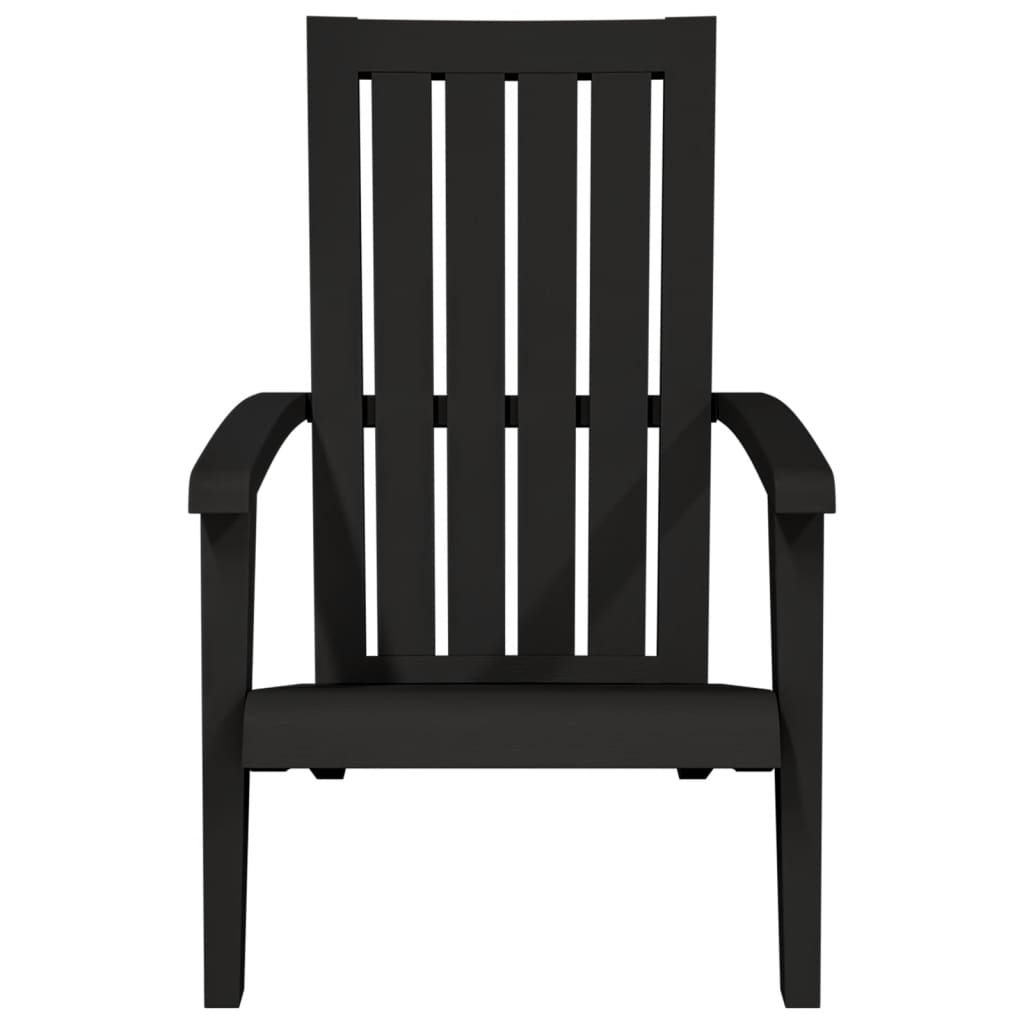 Garden Adirondack Chair Set of 2 Black Polypropylene Standard