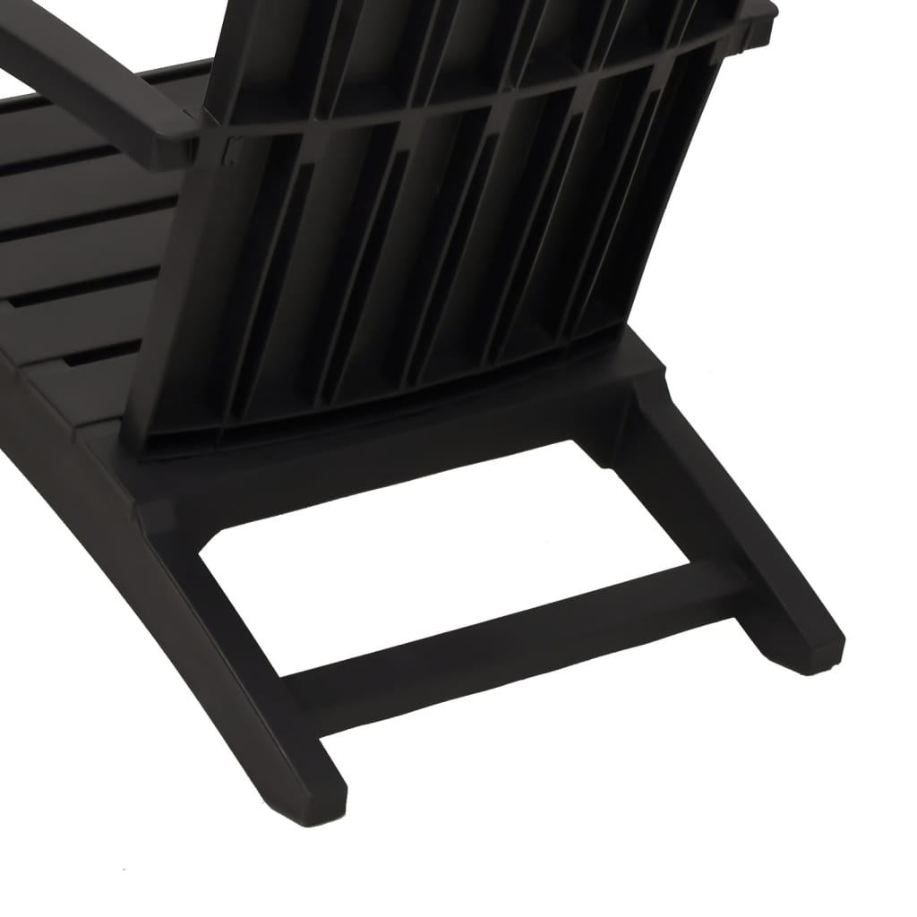 Garden Adirondack Chair Set of 2 Black Polypropylene Standard