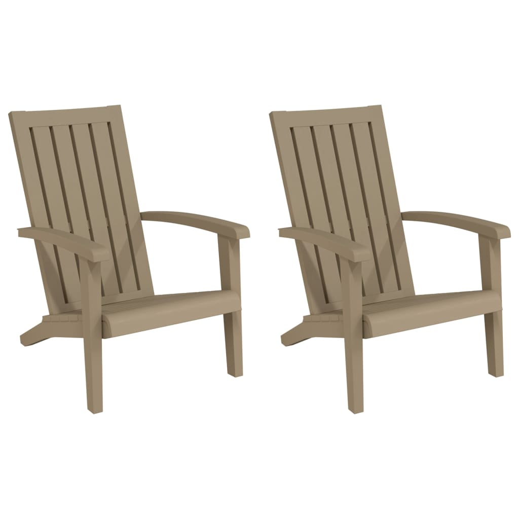 Garden Adirondack Chair | Set of 2 | Light brown | Polypropylene (PP)